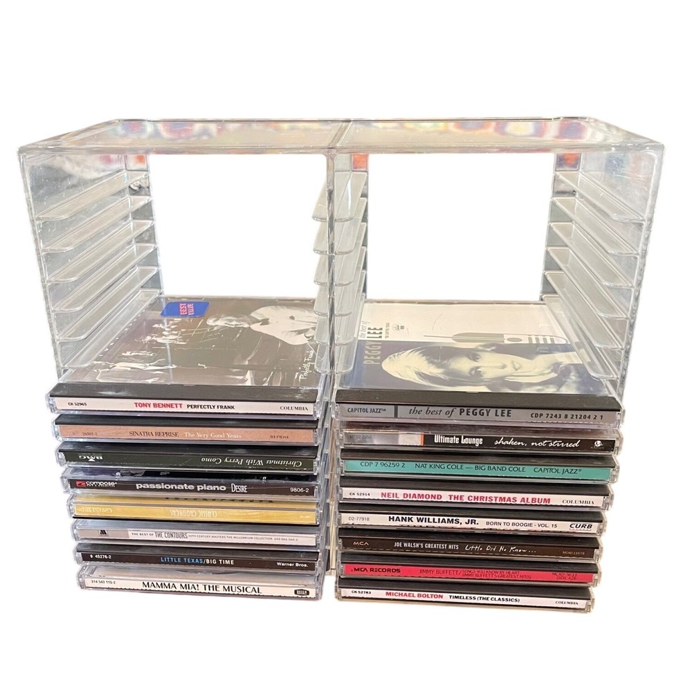 Atlantic 28 CD Holder Organizer Storage clear acrylic Vtg desktop retro games